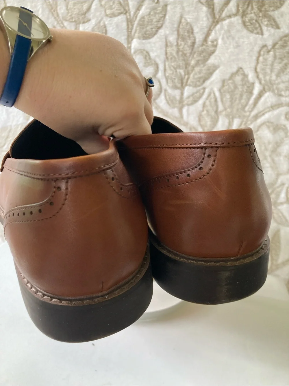 Steve Madden Tan/Brown Leather Slip-On Penny Loafers